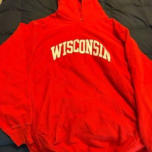 Gently used Wisconsin heavy hooded sweatshirt